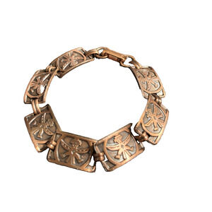 Vintage Copper Native American Link Bracelet Knifewing Katchina Design Southwest